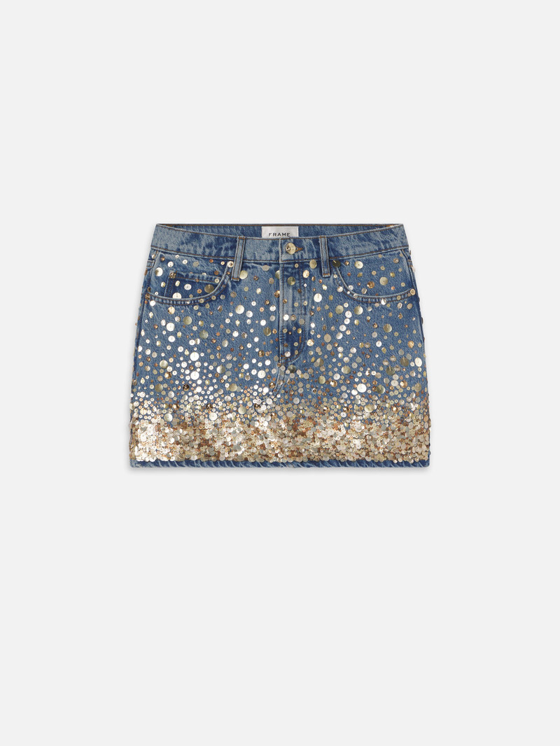 The Atelier Champagne Skirt in Gold Embellished 1