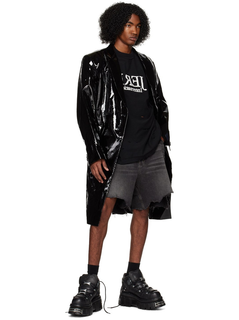 VETEMENTS Black Destroyed Jerk T-Shirt outlook