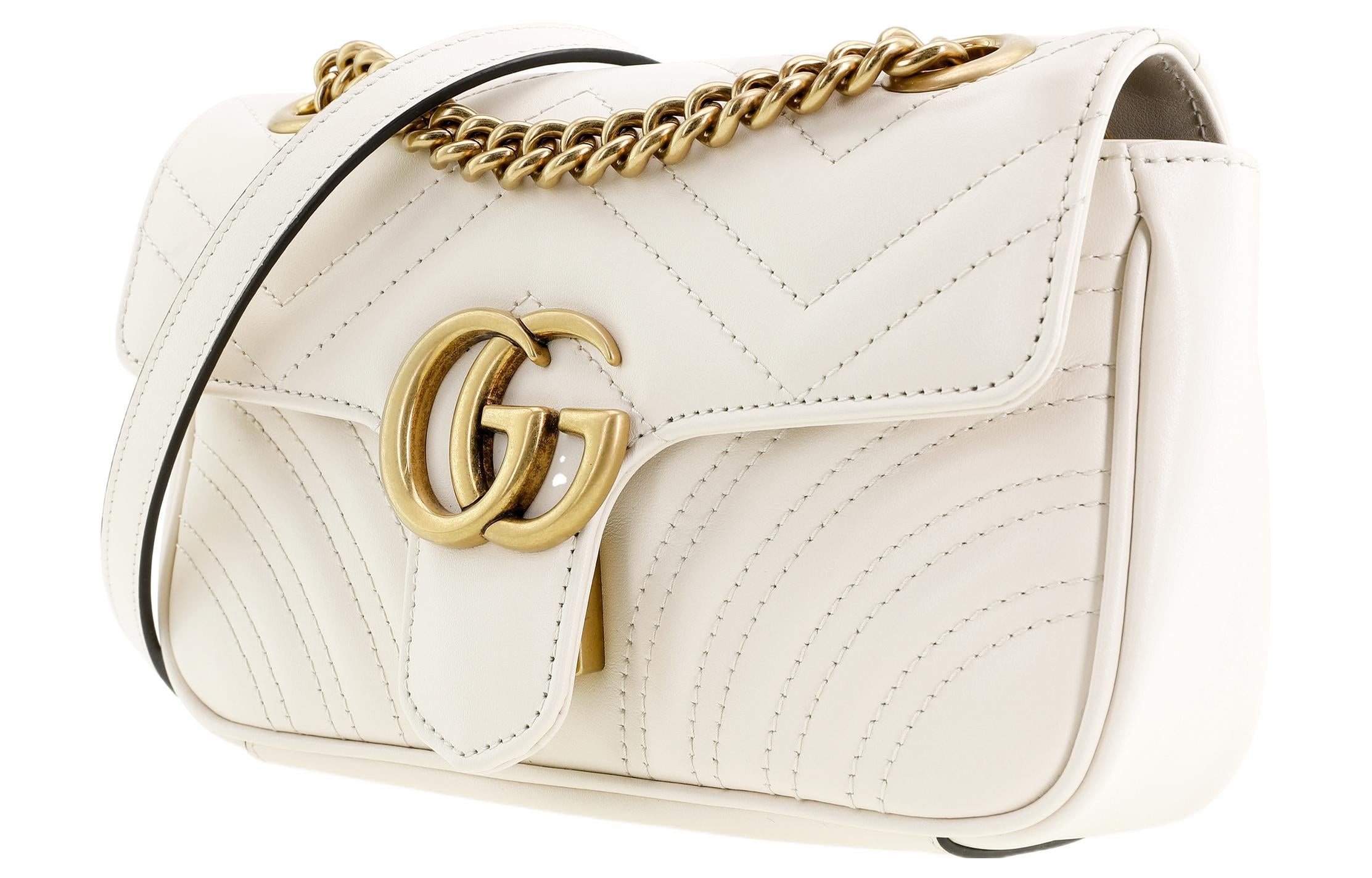 (WMNS) Gucci GG Marmont Series mini Leather Clutch White 446744-DTDIT-9022 - 2