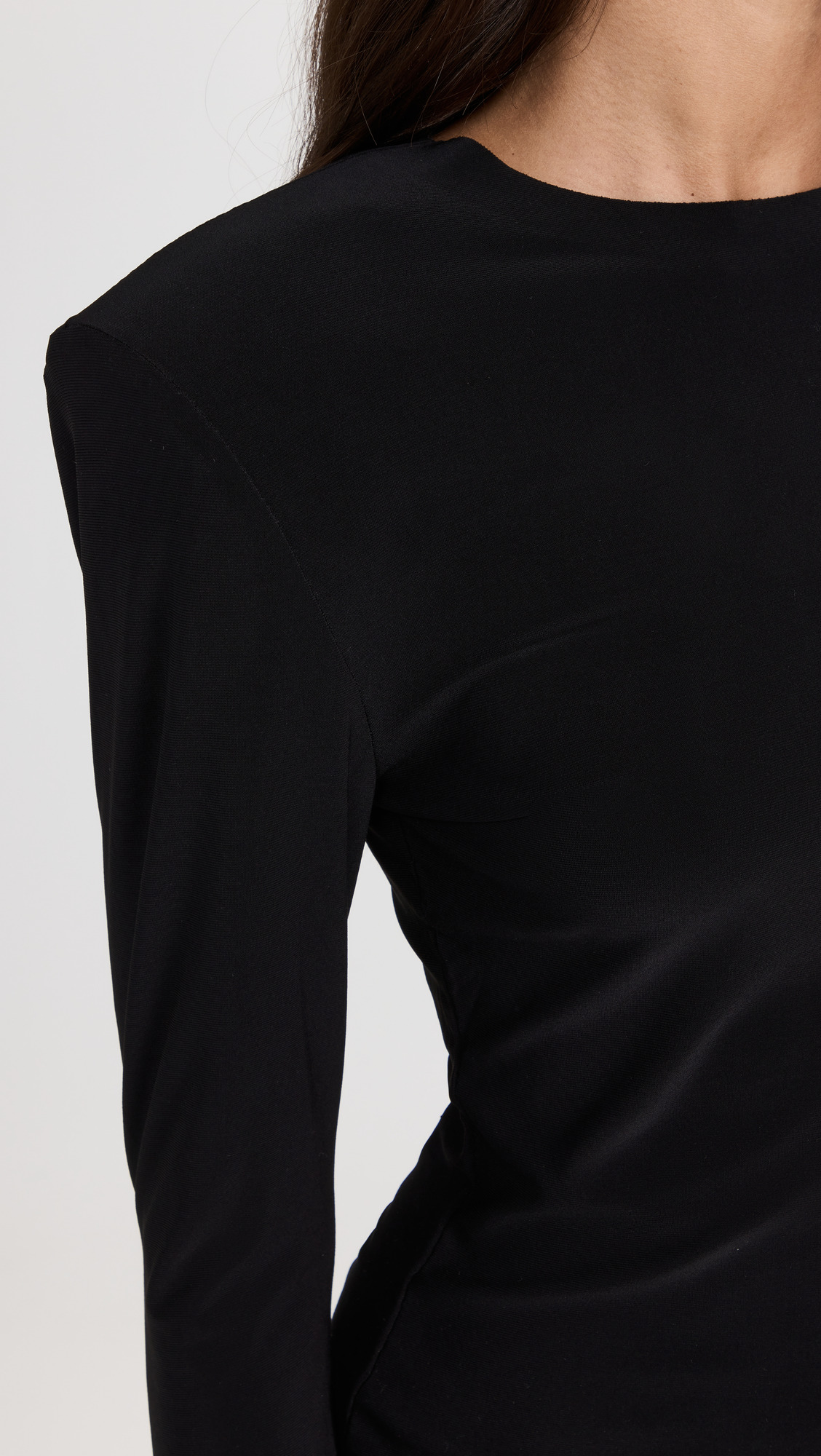 Shoulder Pad Long Sleeve Crew Top - 5