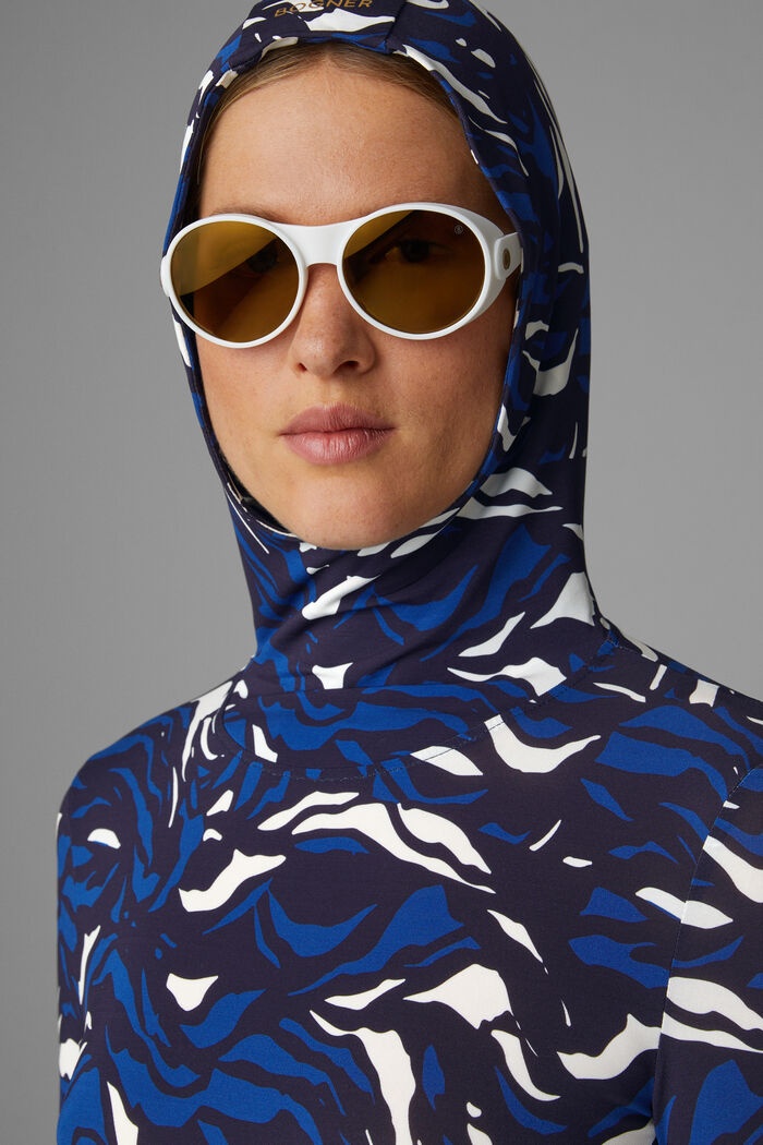 Oliana Hooded long-sleeve top in Blue - 4