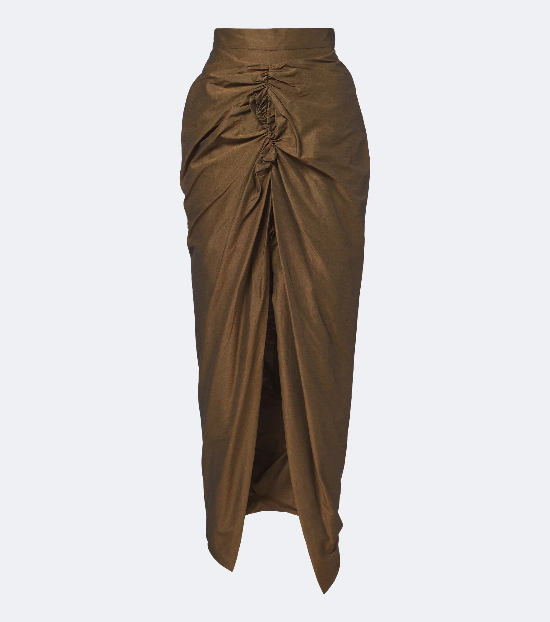 Panther gathered cotton-blend maxi skirt - 1