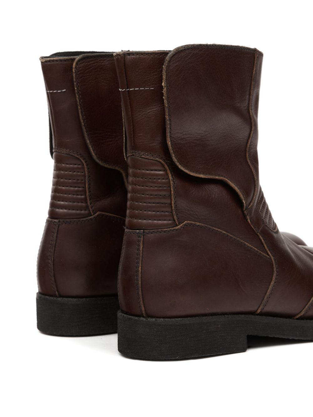 chunky-heeled leather ankle boots - 5