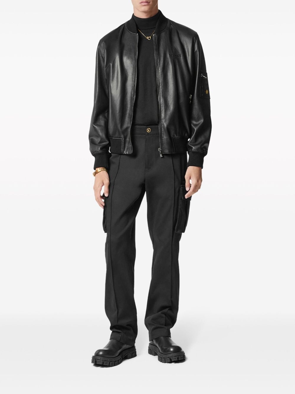 pressed-crease cotton drop-crotch trousers - 2