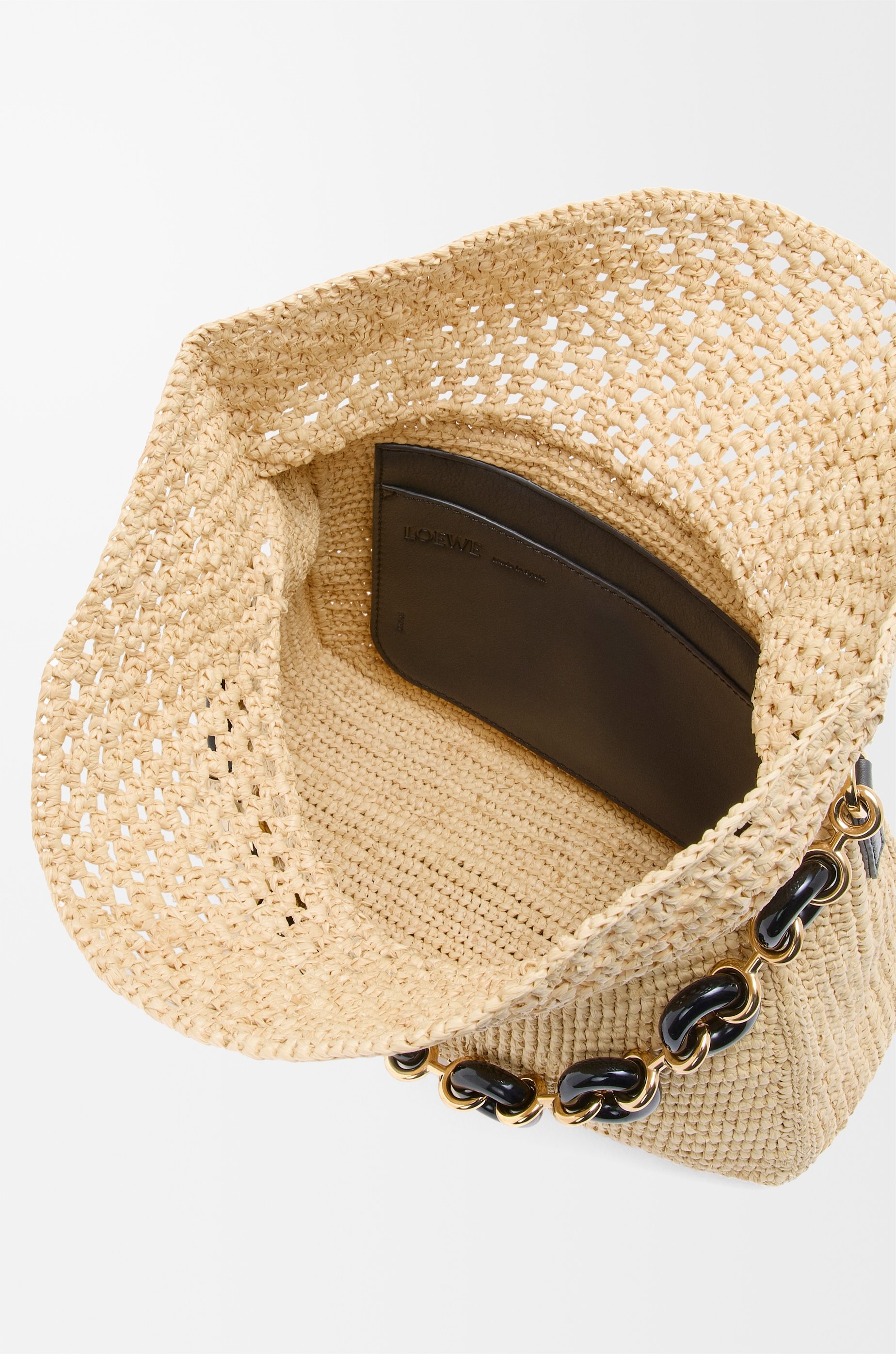 Medium Ola bag in raffia and calfskin - 10