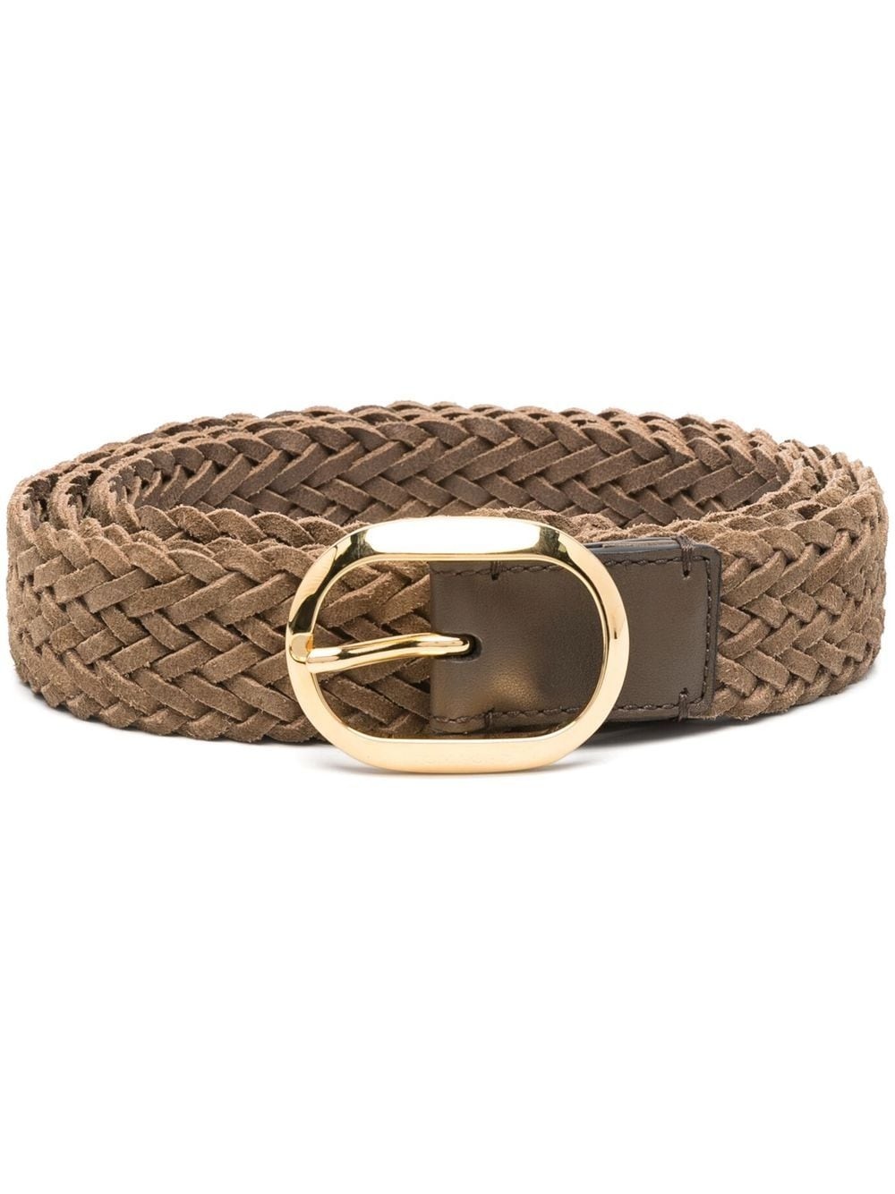 woven leather belt - 1