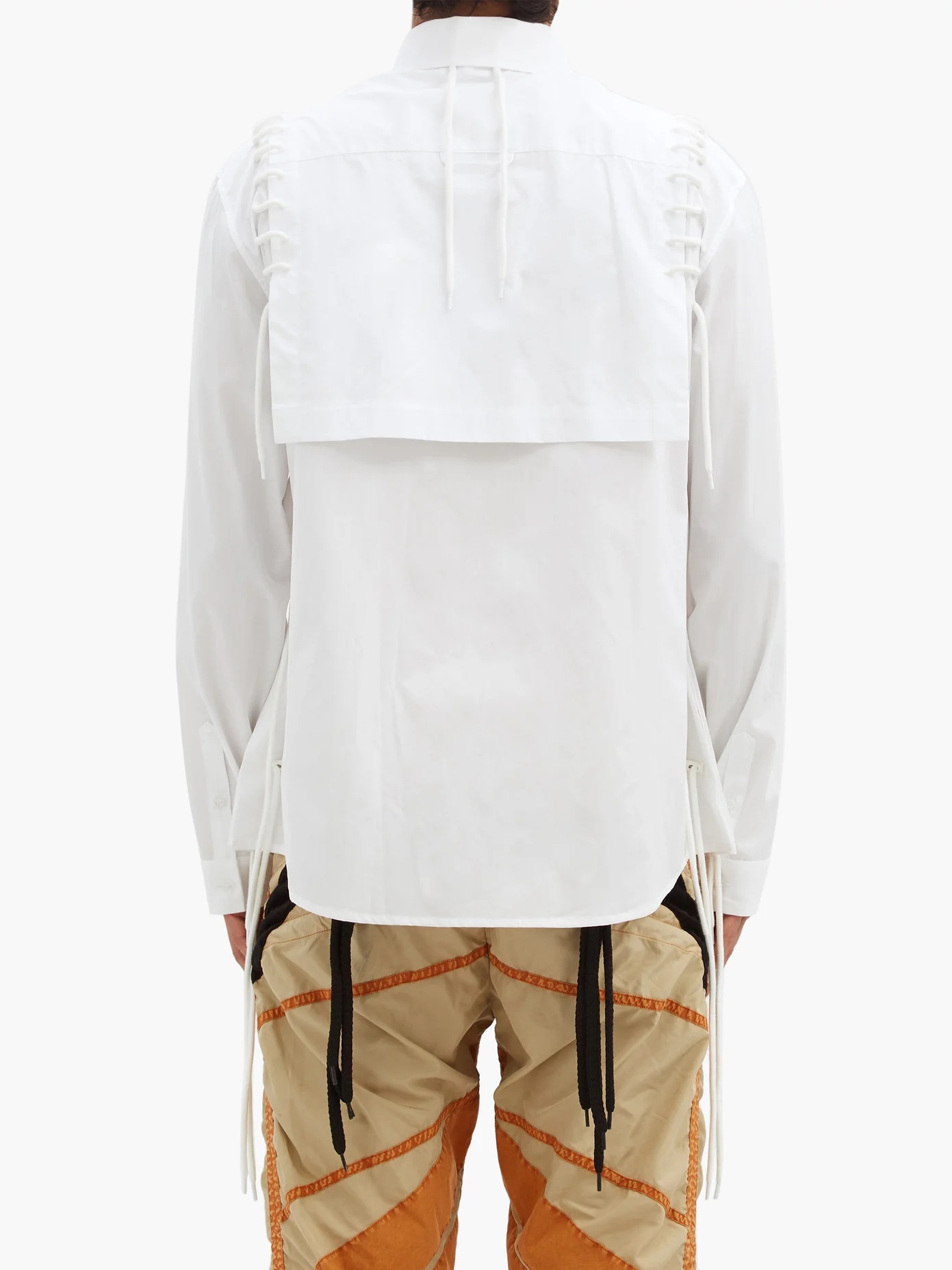 Laced cotton-poplin shirt - 5