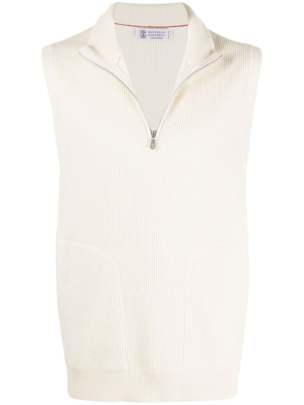 ribbed-knit cashmere vest - 1