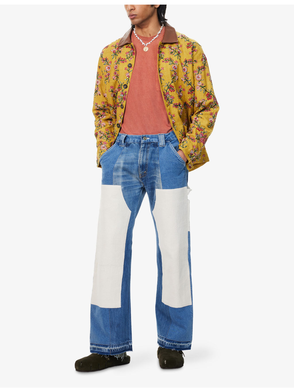 Double Knee Patch Straight-Leg Denim Jeans - 2