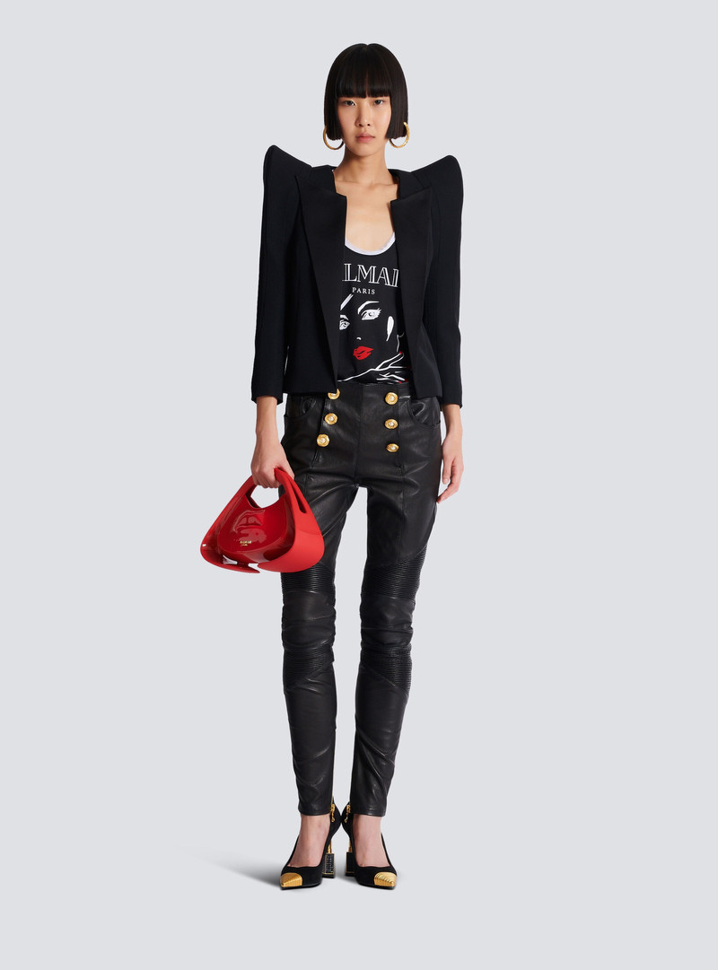 Balmain Flocked relaxed tank top with Balmain Beauty print outlook