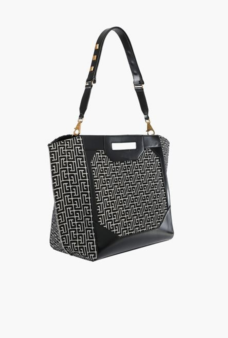 Balmain Bicolor jacquard 1945 tote bag outlook