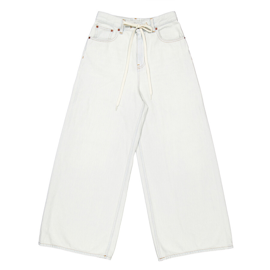 MM6 Wide-Leg Drawstring Cotton Jeans - 5