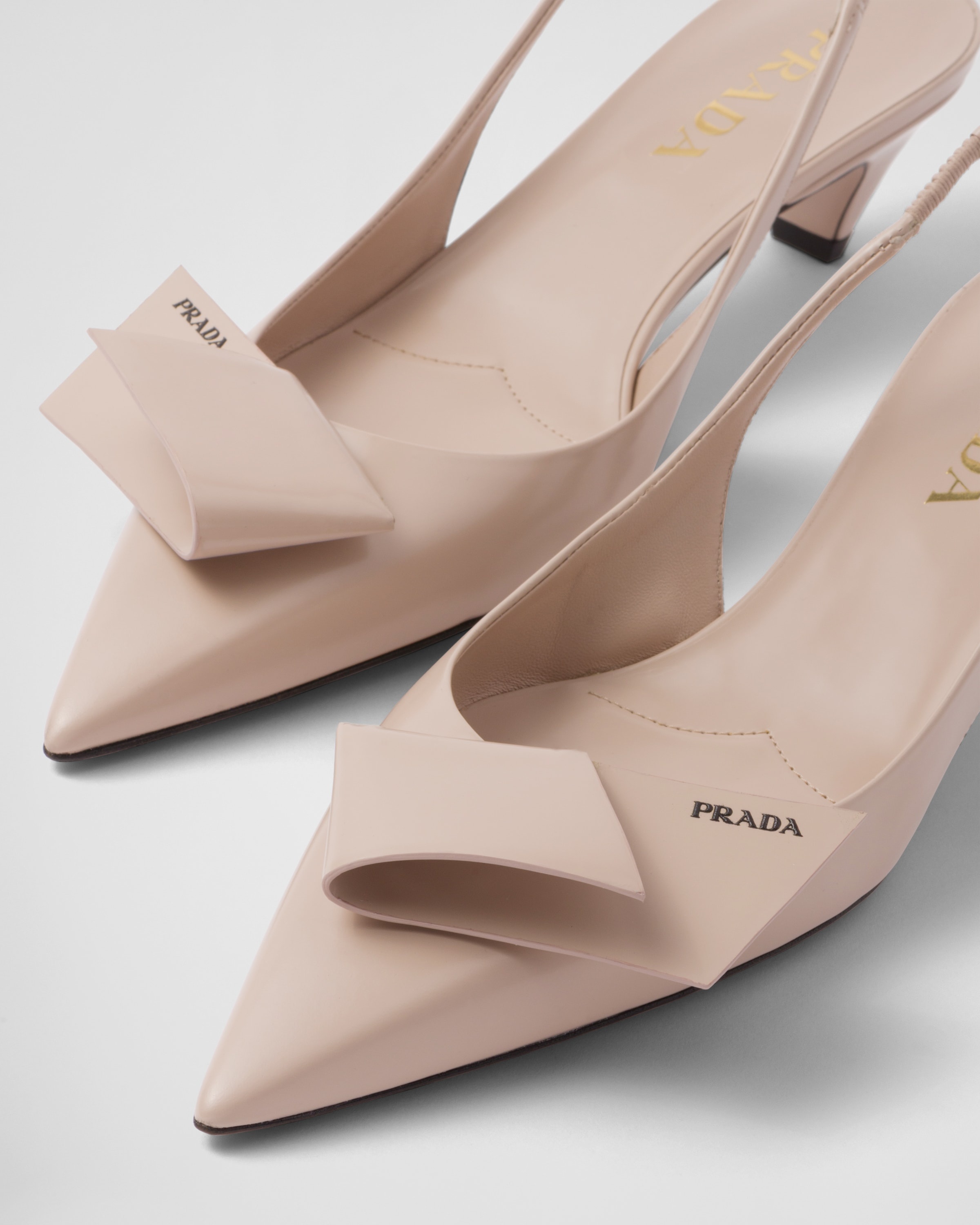 Brushed leather slingback pumps - 5