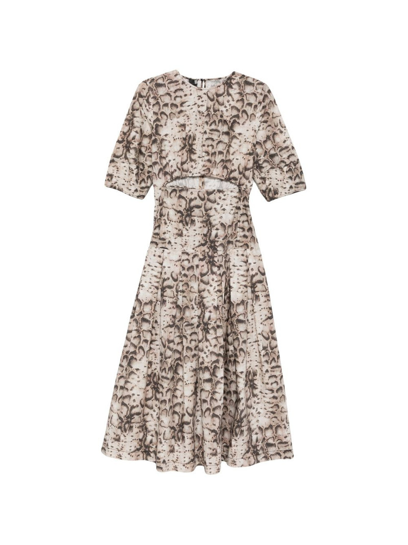 cutout animal-print midi dress 1