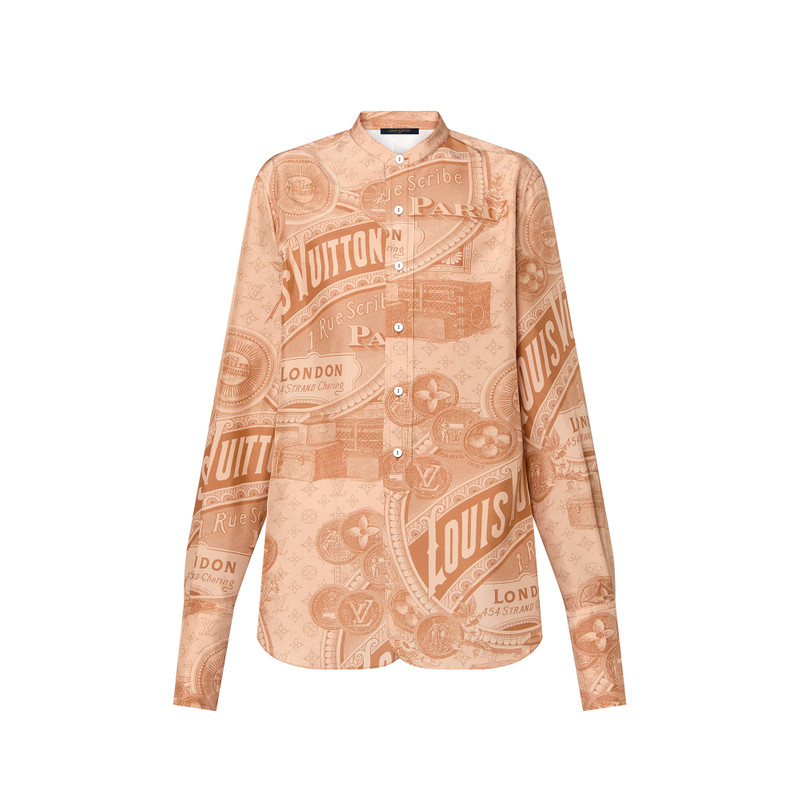 Vintage Print Silk Shirt 1