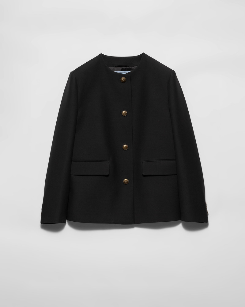 Single-breasted tricotine jacket 1