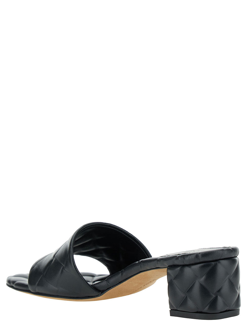 Bottega Veneta Women Black Mules With Intreccio Motif In Leather Woman - 3
