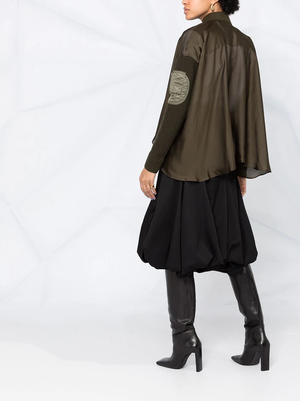 asymmetric satin military blouse - 4