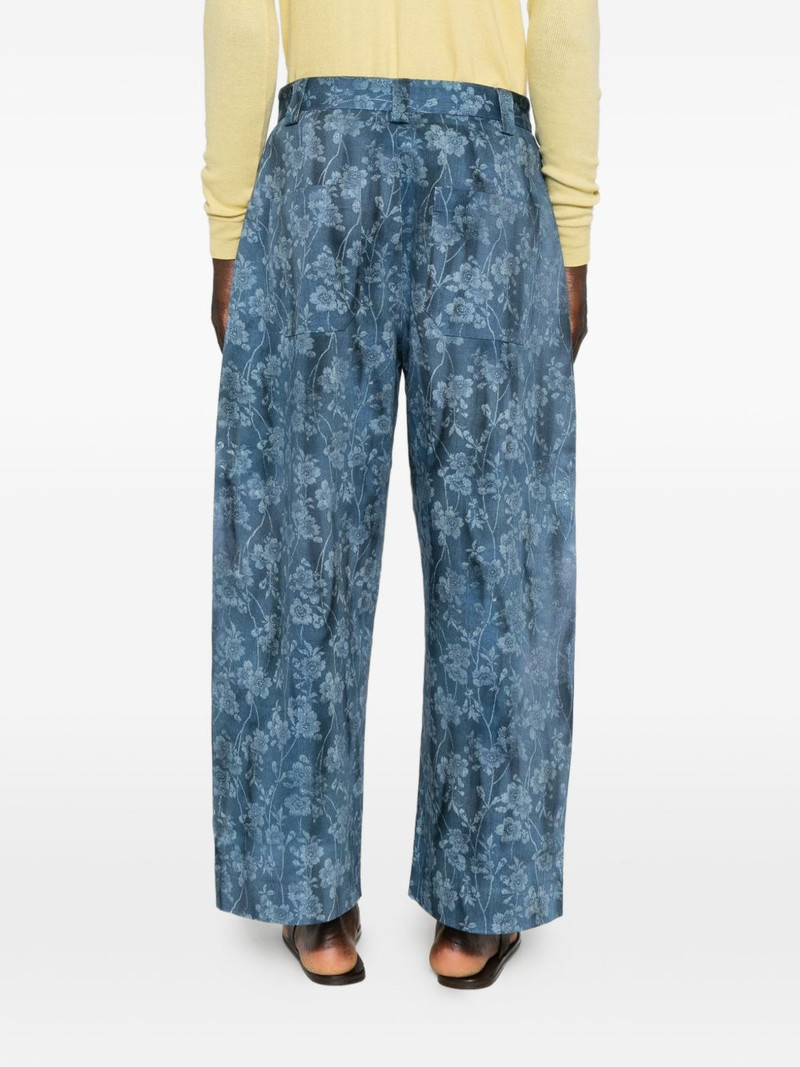 floral-print pleated trousers 4