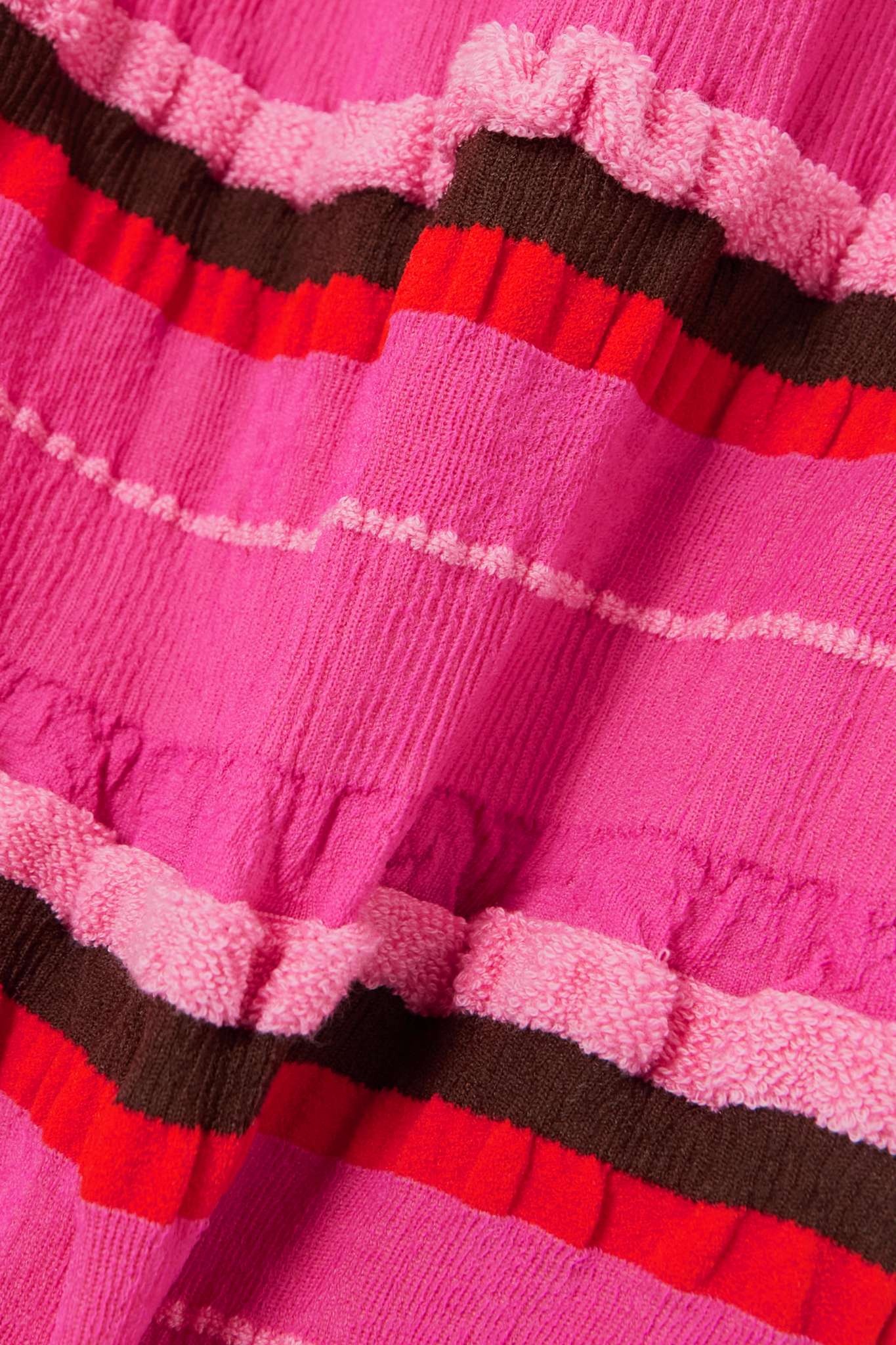 Concha cutout striped seersucker midi skirt - 5
