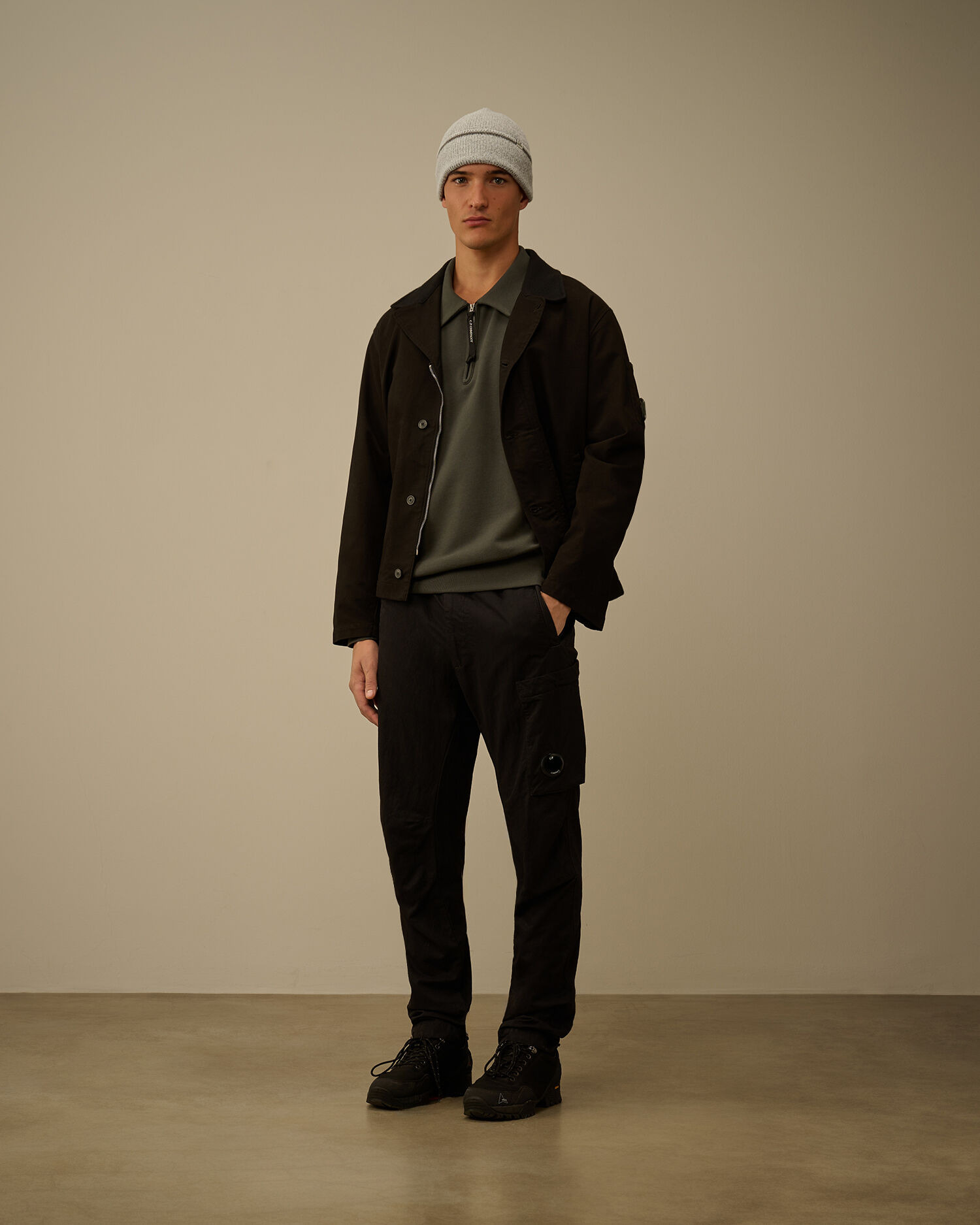 Diagonal Raised Fleece Half Zip Sweatshirt - 2