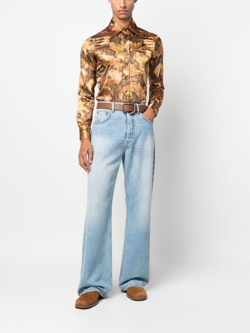 all-over leaf-print shirt - 2