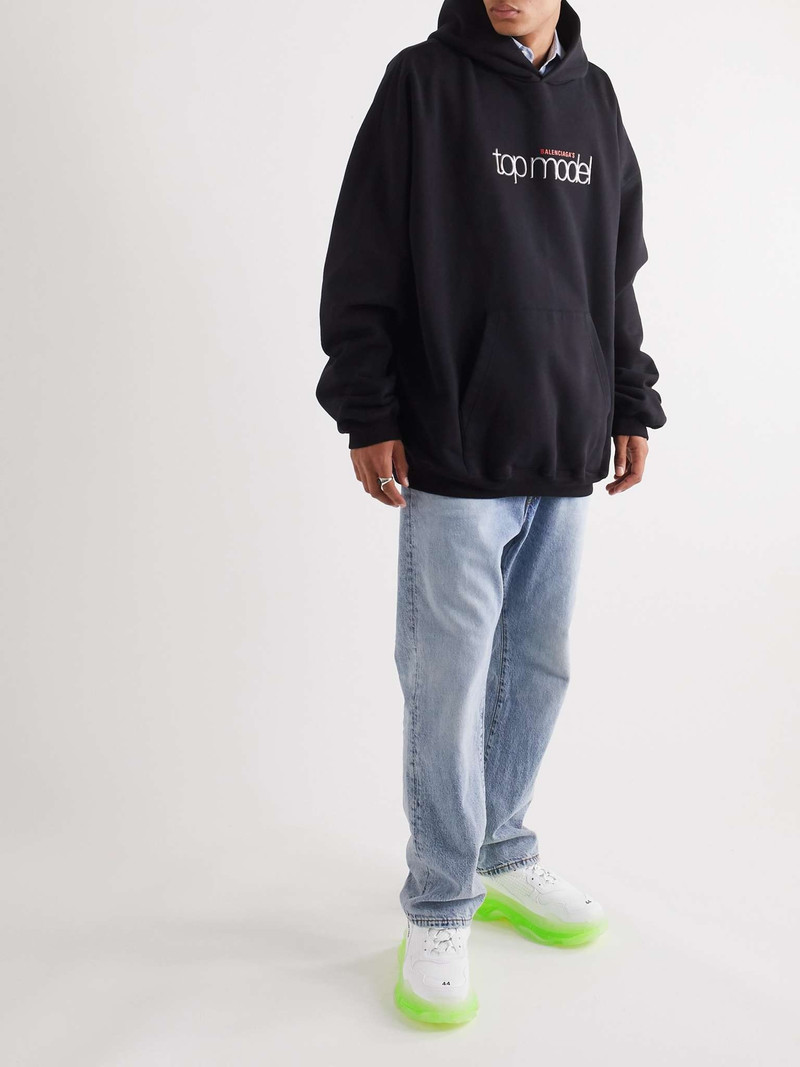 BALENCIAGA Triple S Clear Sole Mesh and Leather Sneakers outlook