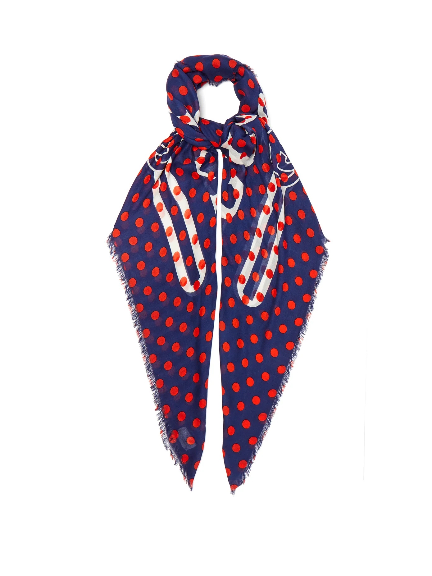 Logo and polka-dot scarf - 1