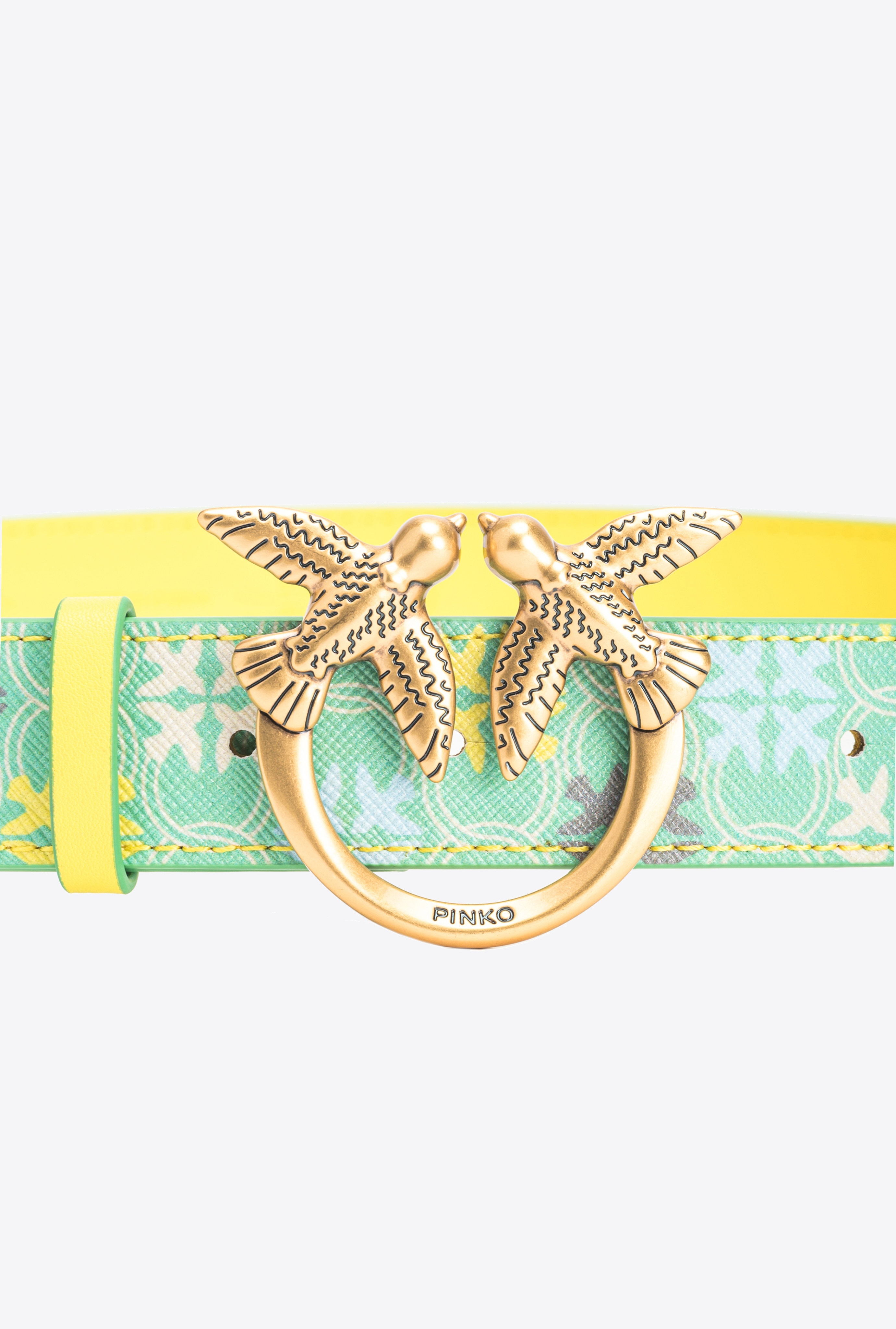 3CM LOGO-PRINT BELT WITH LOVE BIRDS BUCKLE - 2