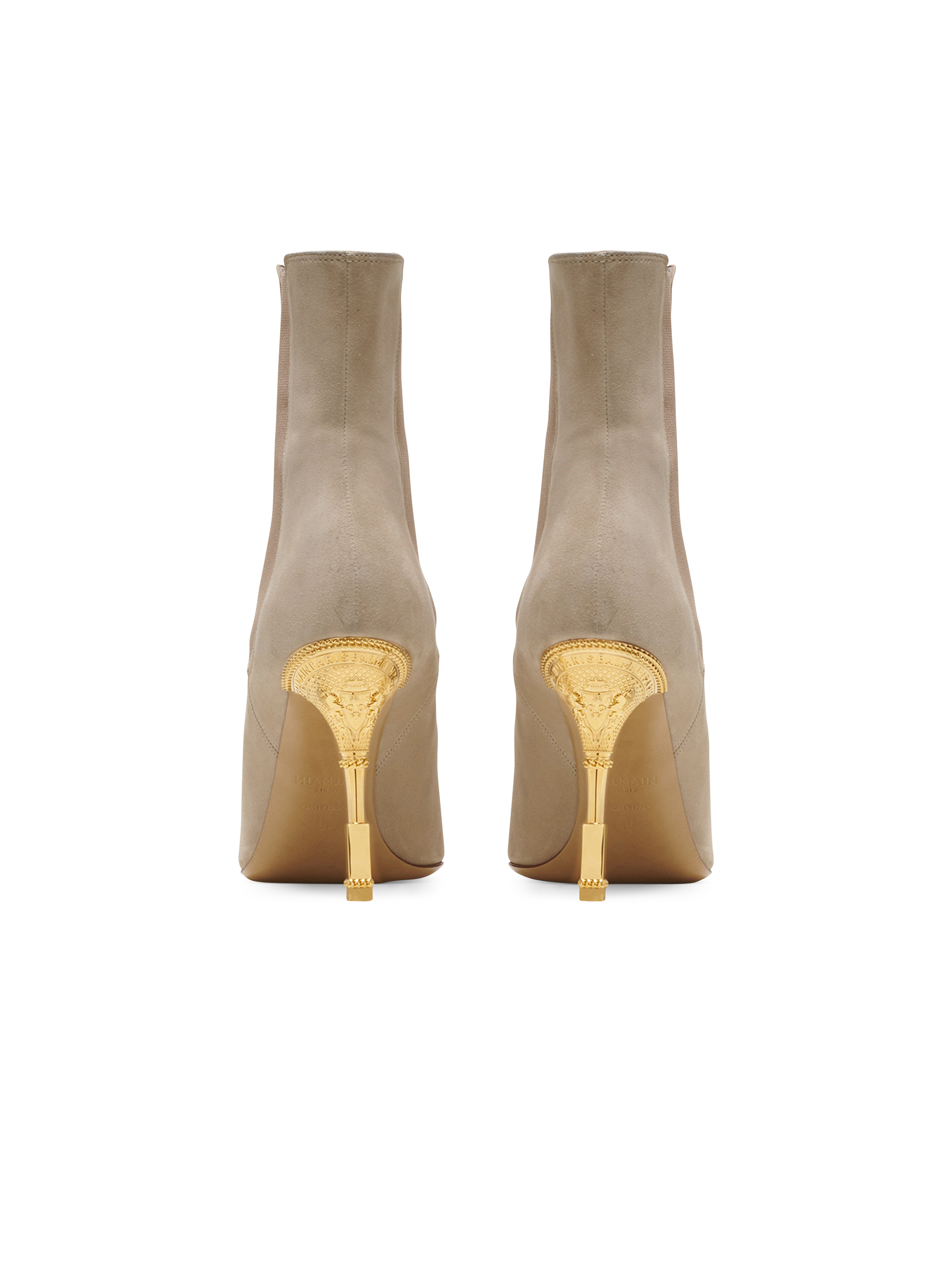Moneta suede ankle boots with engraved heel - 4