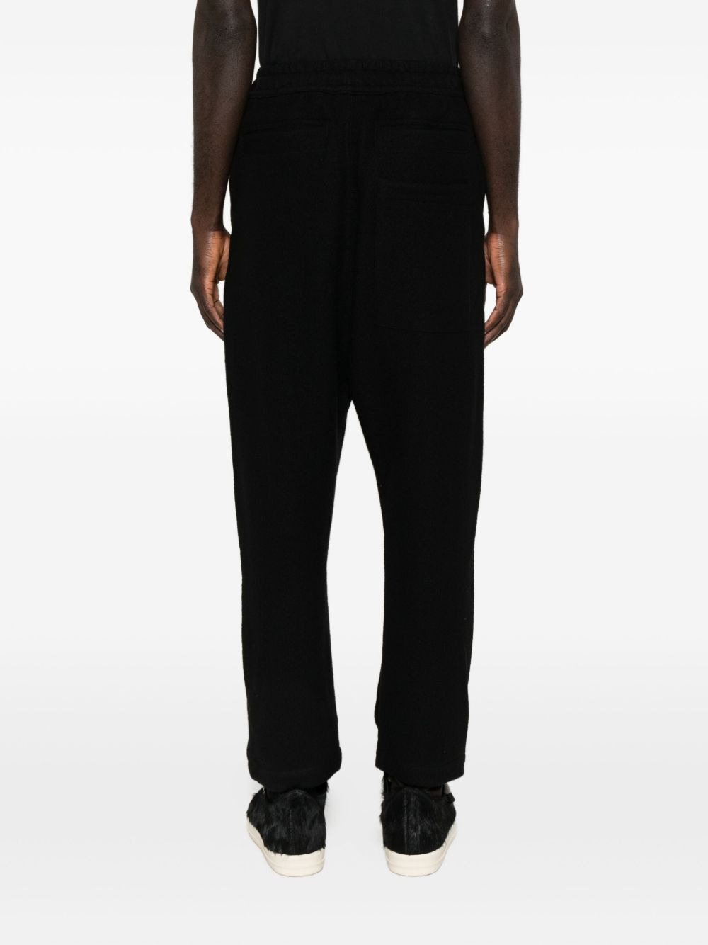 drawstring ribbed cropped trousers - 4