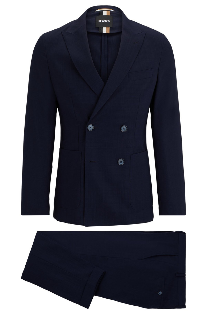 DOUBLE-BREASTED SLIM-FIT SUIT IN VIRGIN WOOL 9