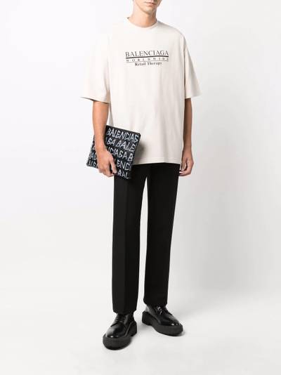 BALENCIAGA Retail Therapy slogan cotton T-shirt outlook