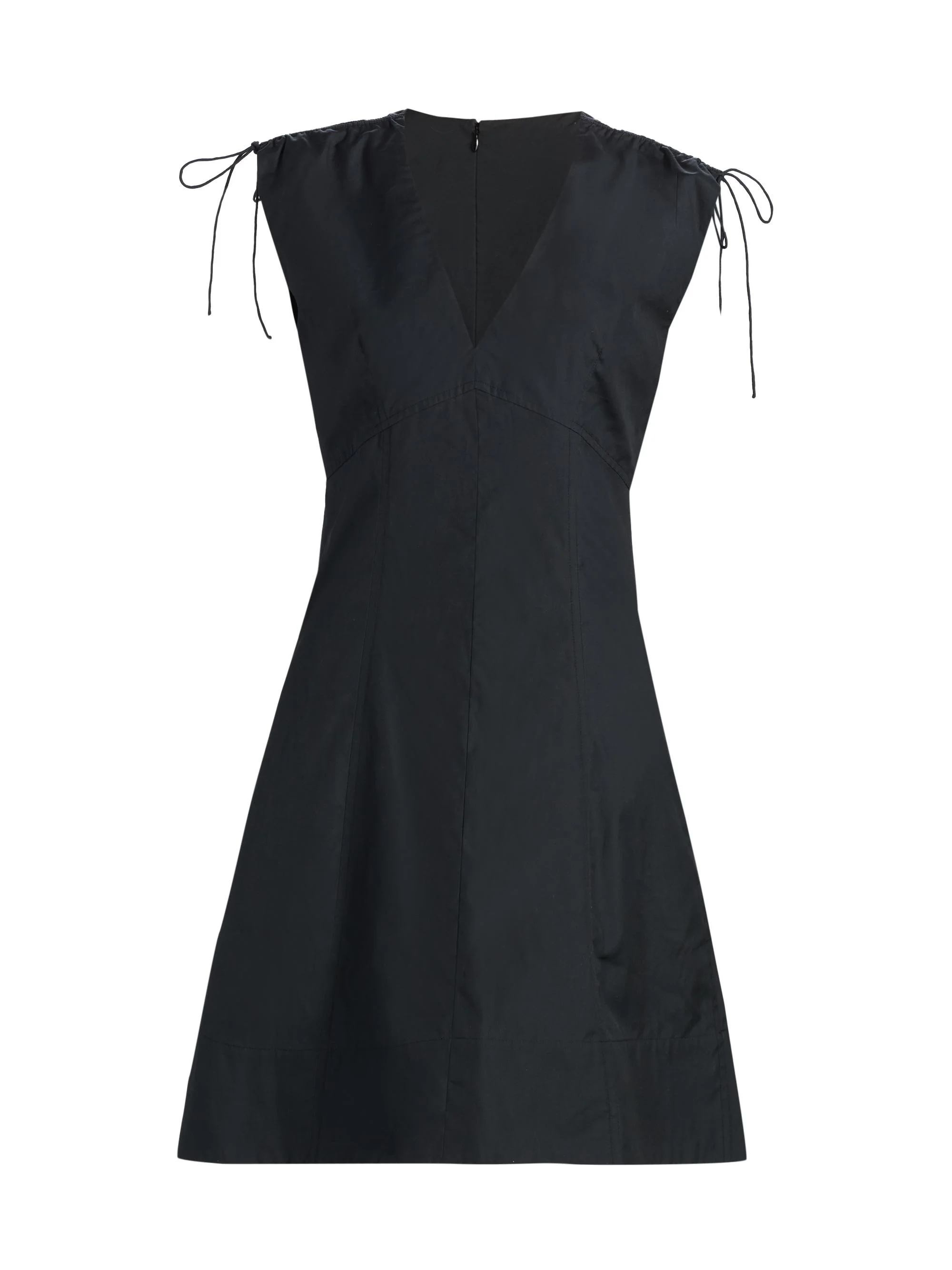 Women's Emmet Cotton Poplin Drawstring Minidress - Black - 1