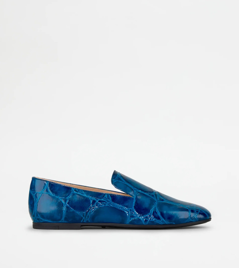 LOAFERS IN LEATHER - BLUE - 1