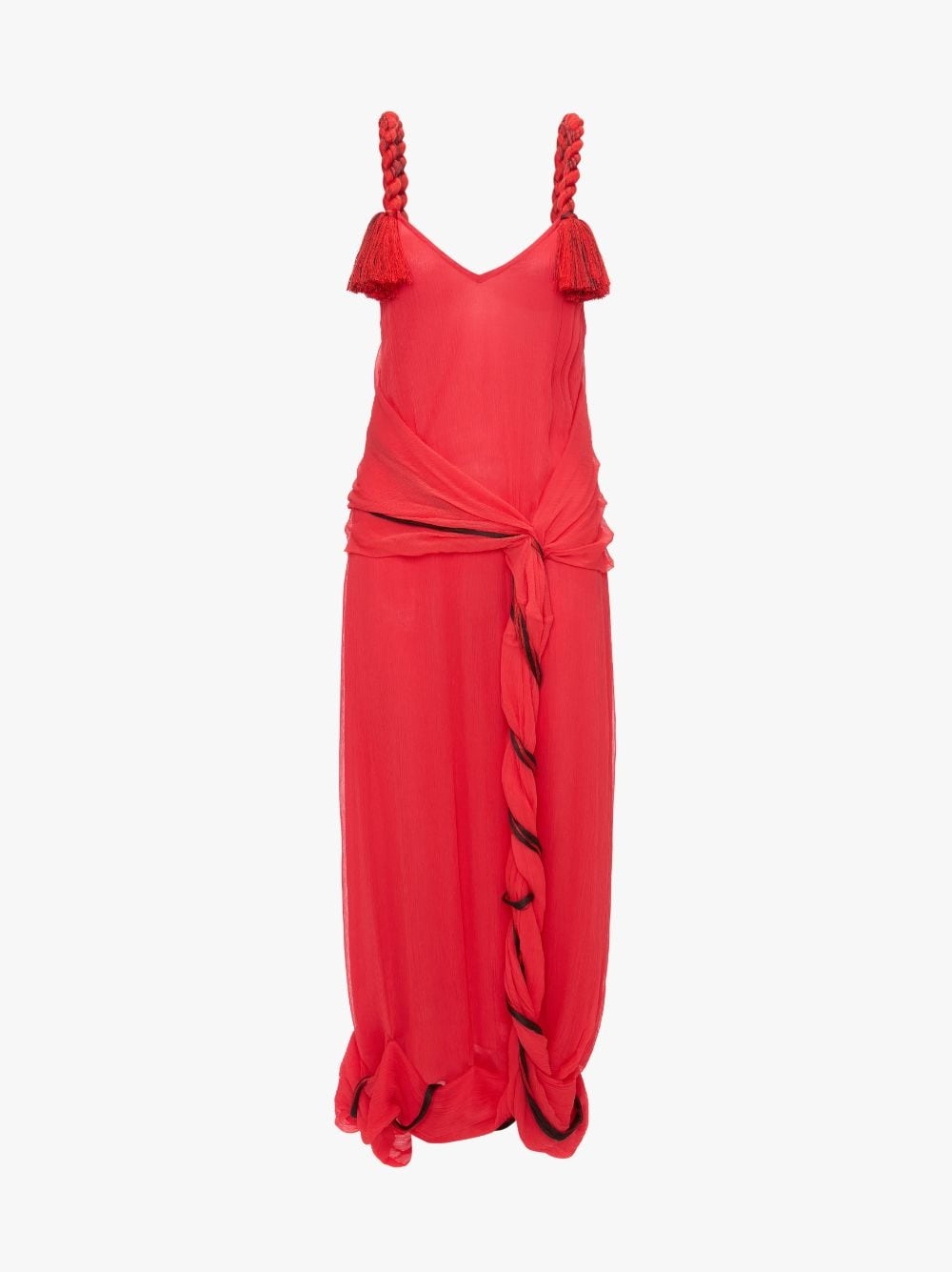 TASSEL STRAP TWISTED DRESS - 1