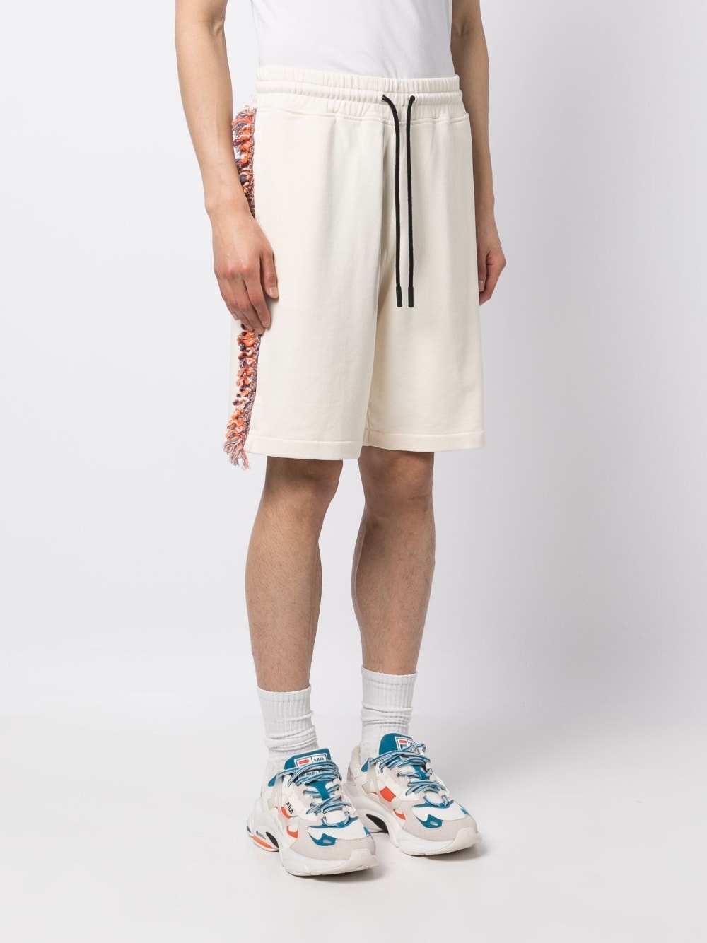 frayed-detailing cotton shorts - 3