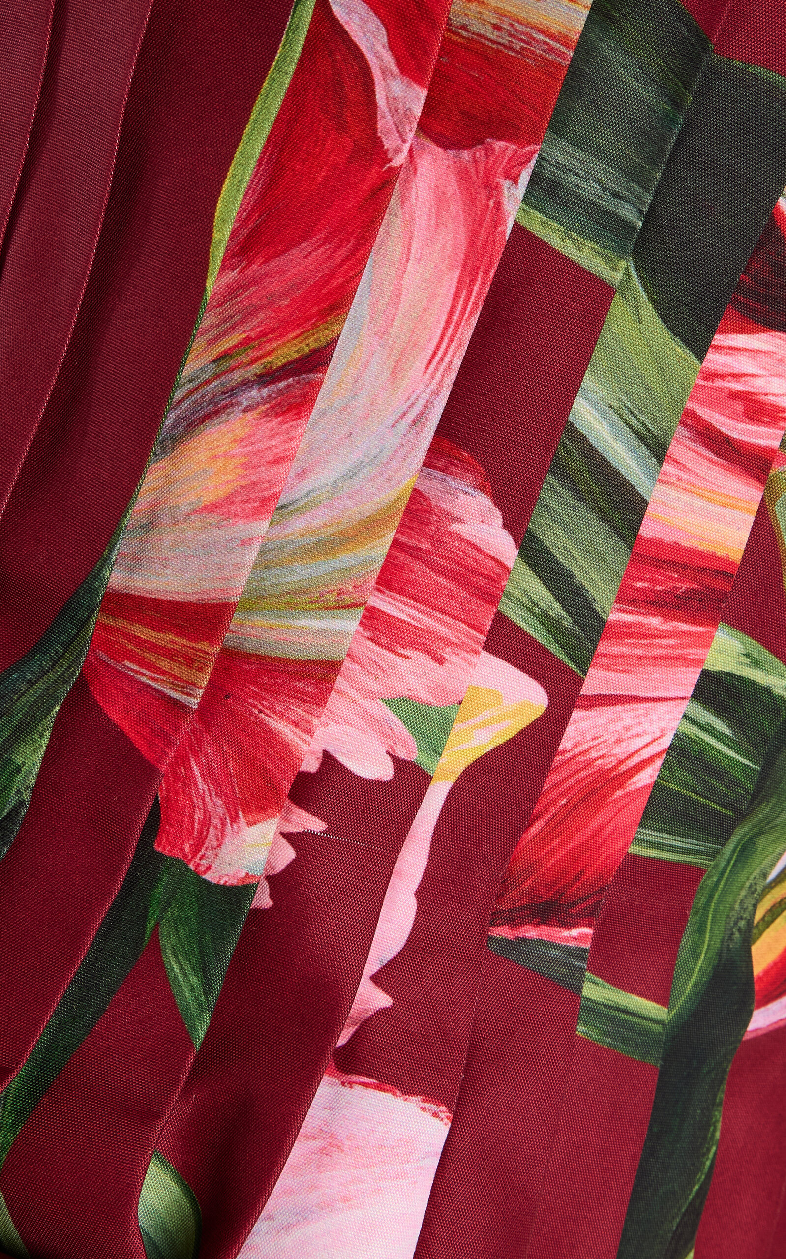 Pleated Floral Mini Dress red - 7