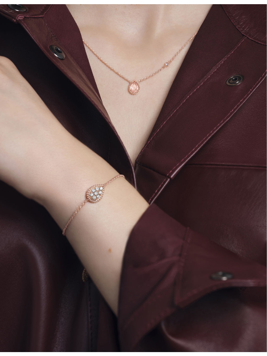 Serpent Boheme extra-small 18ct rose-gold, 0.03ct brilliant-cut diamond and 0.77ct pink quartz penda - 2