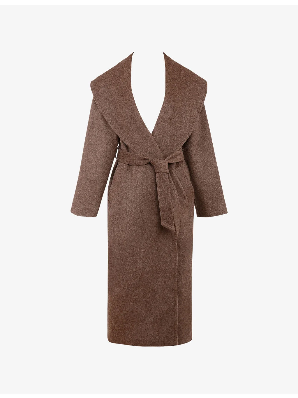 Cocoon Draped-Shawl Wool-Blend Coat - 1