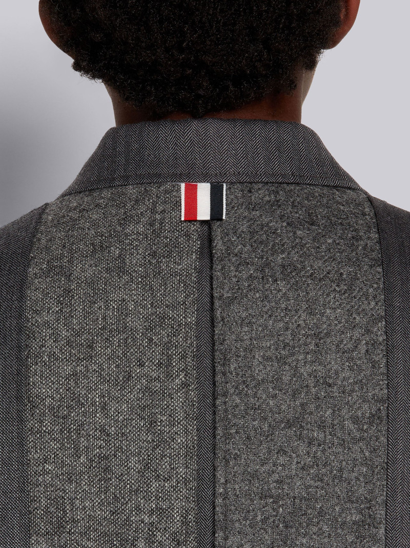 Silver Shetland Wool Open Pleat Back Norfolk Overcoat 5