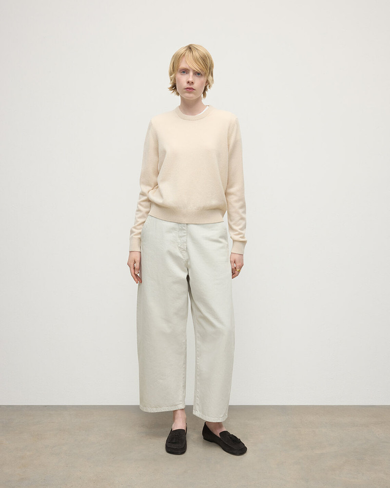 Johnstons of Elgin Classic Cashmere Cream Round Neck Jumper outlook