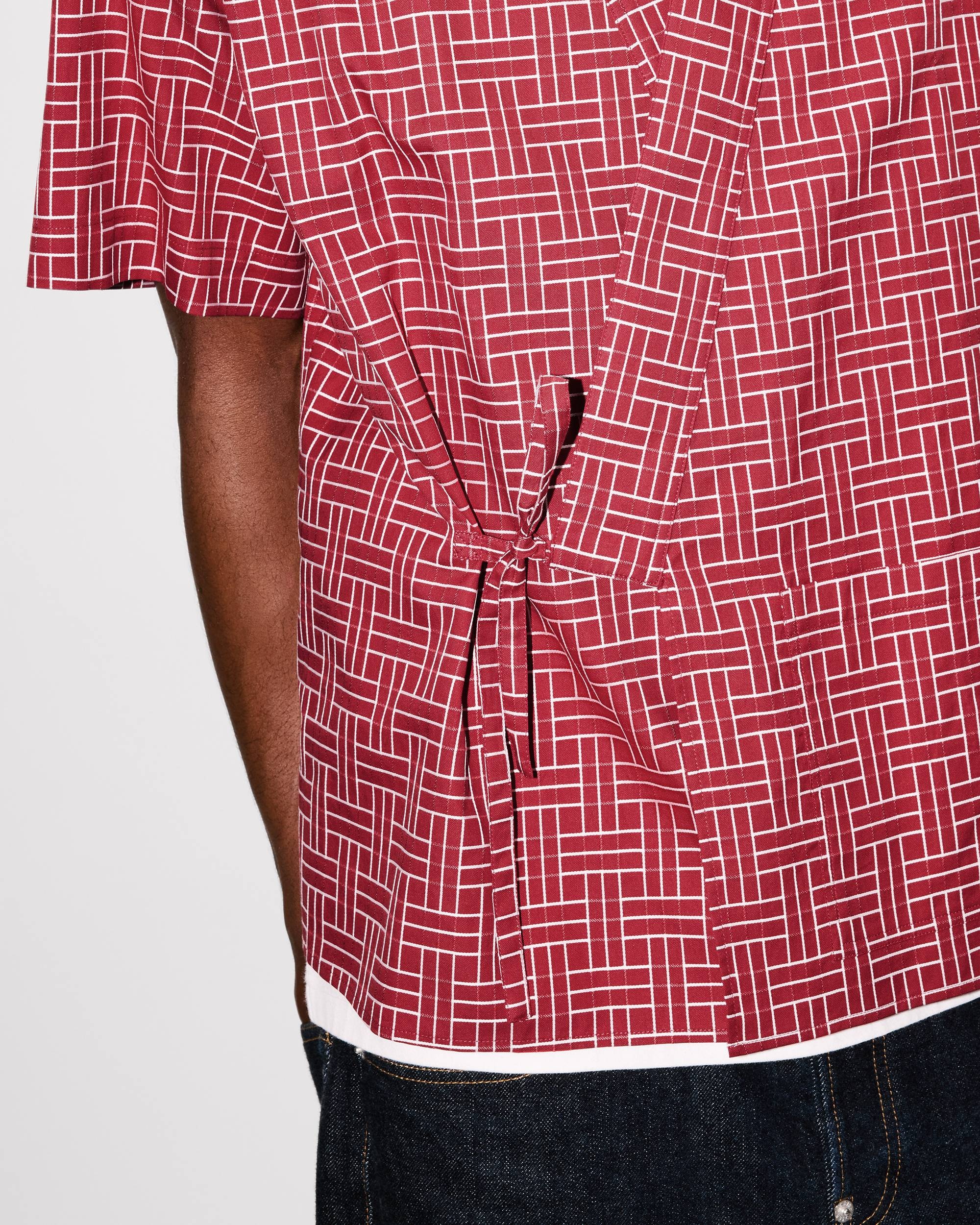 'KENZO Weave' kimono short sleeve shirt in cotton jacquard - 9