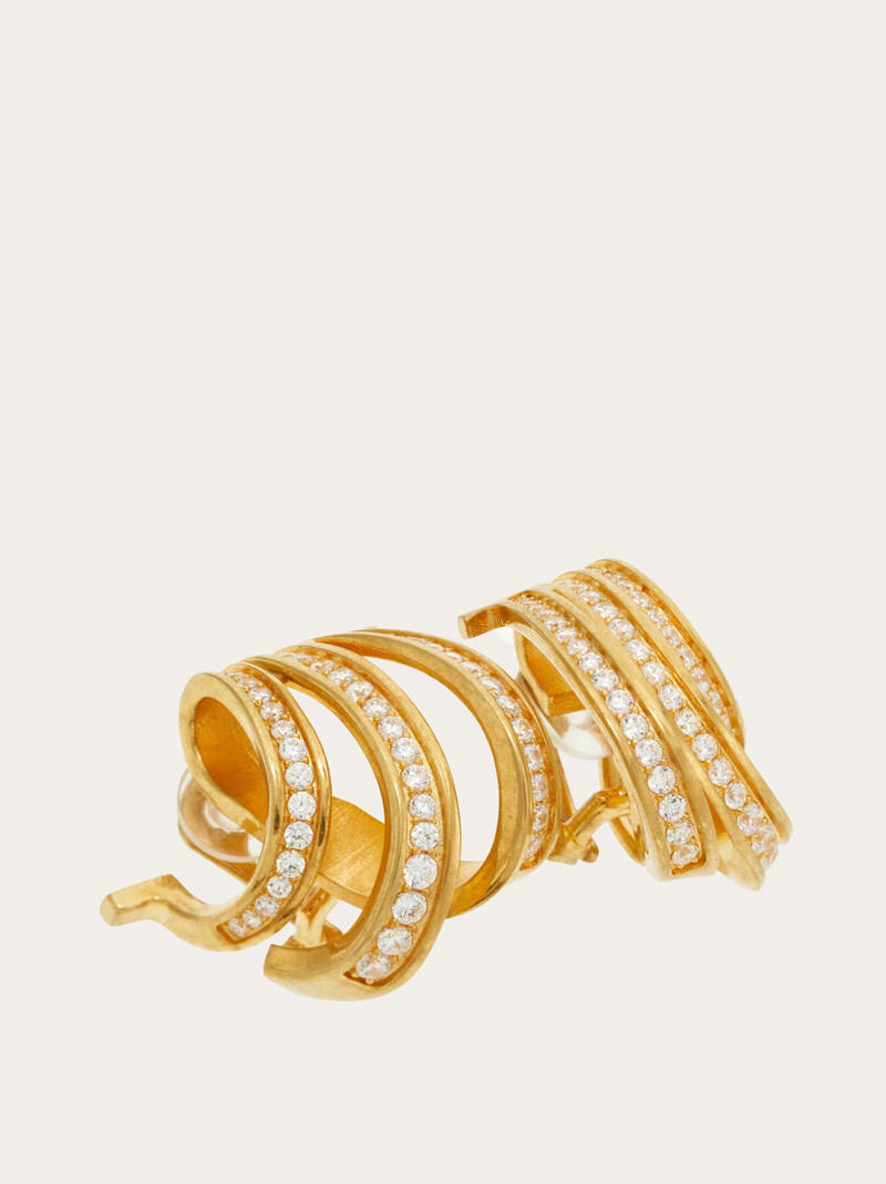FERRAGAMO Triple Gancini earrings with crystals outlook