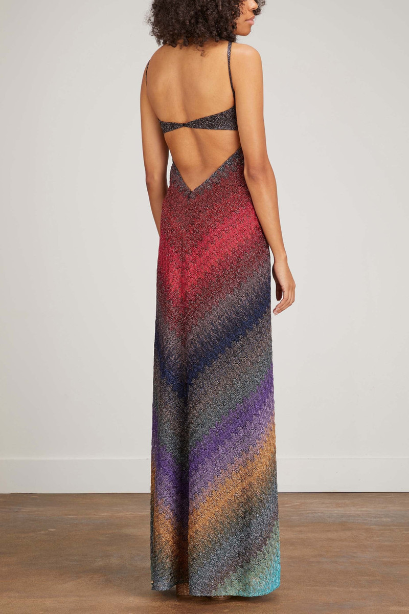 Laced Rachel Long Dress in Dark Multi Color 4