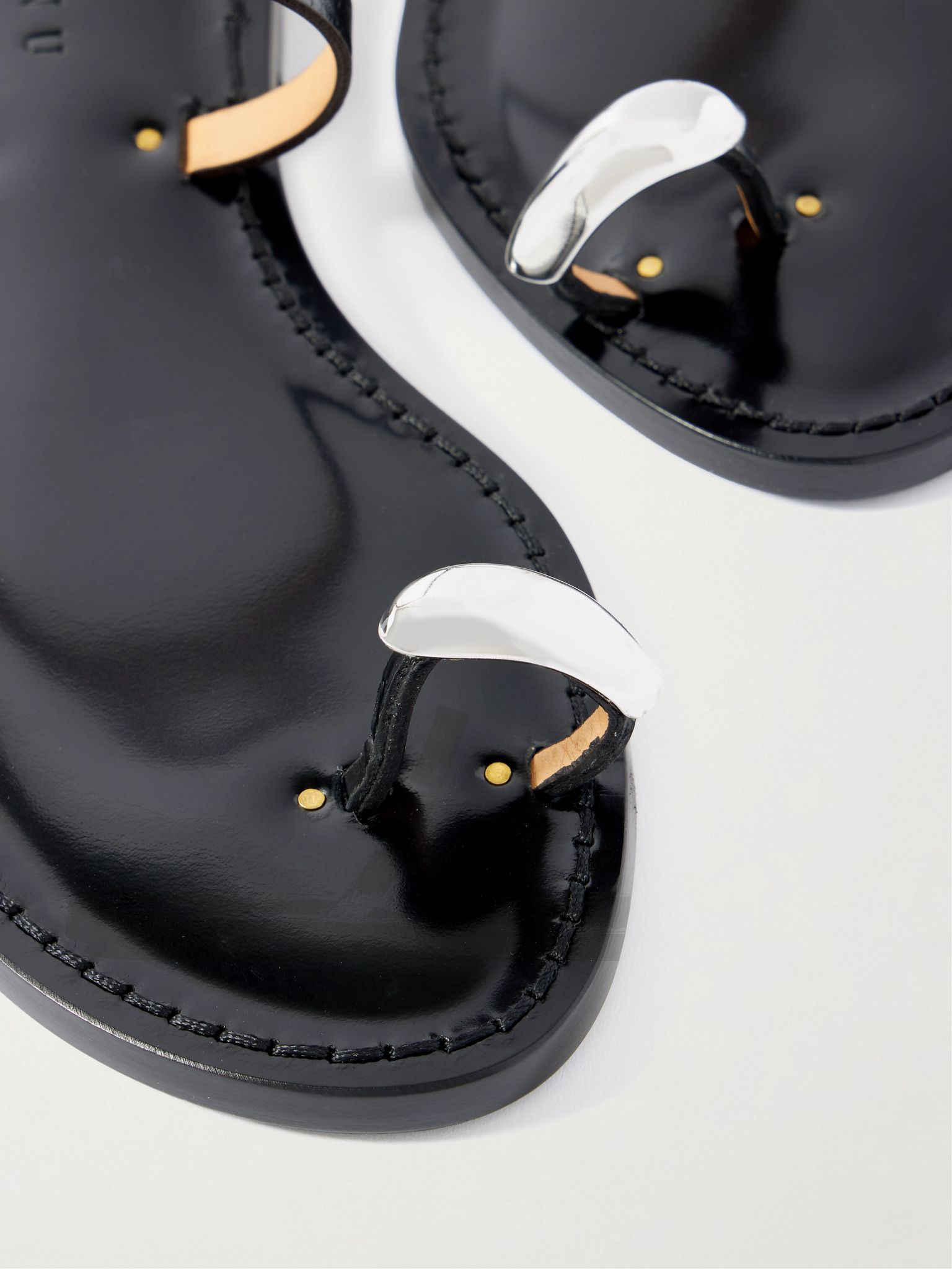 The Kibera embellished croc-effect leather sandals Black - 4