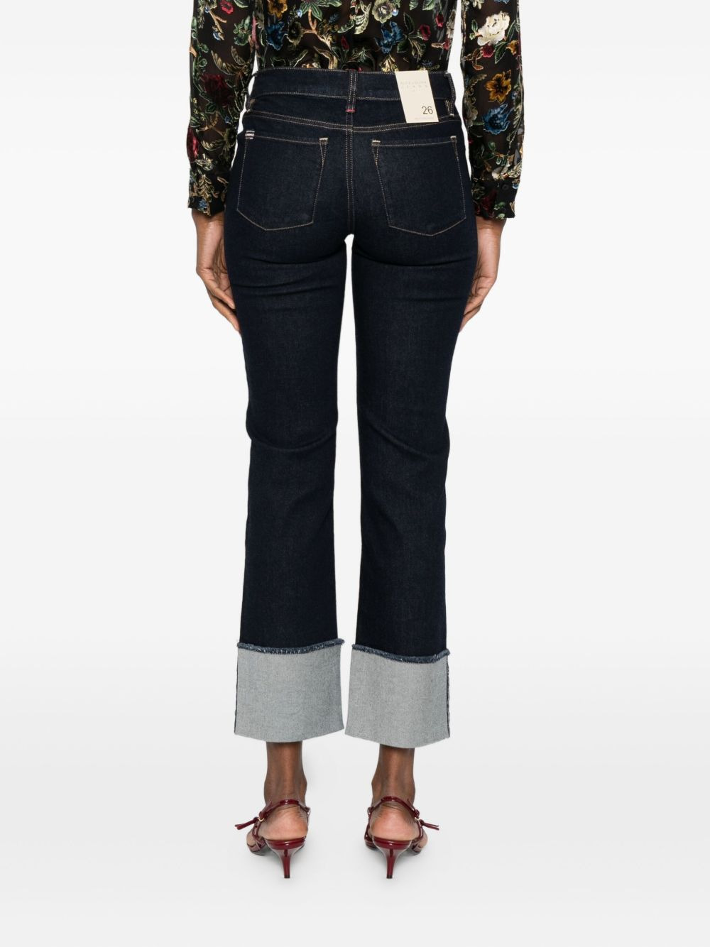 cuffed-hems cropped jeans - 4