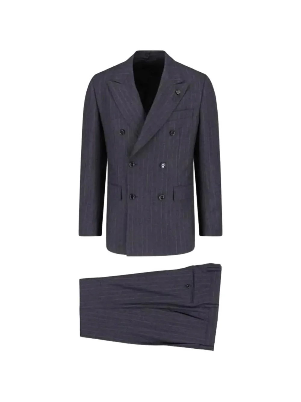 double-breasted pinstripe suit - 1