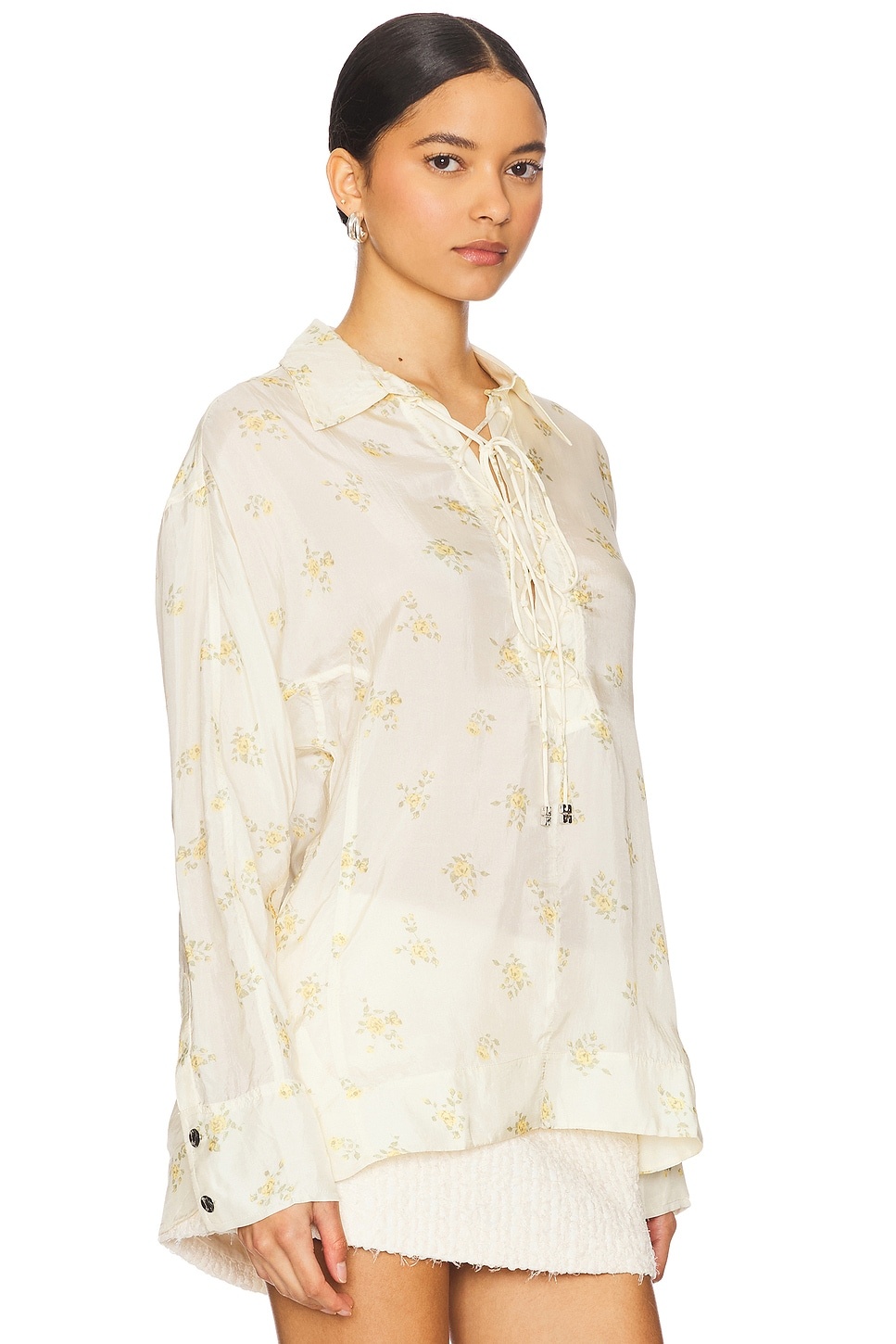 x REVOLVE Printed Viscose Habotai Tie String Shirt - 2