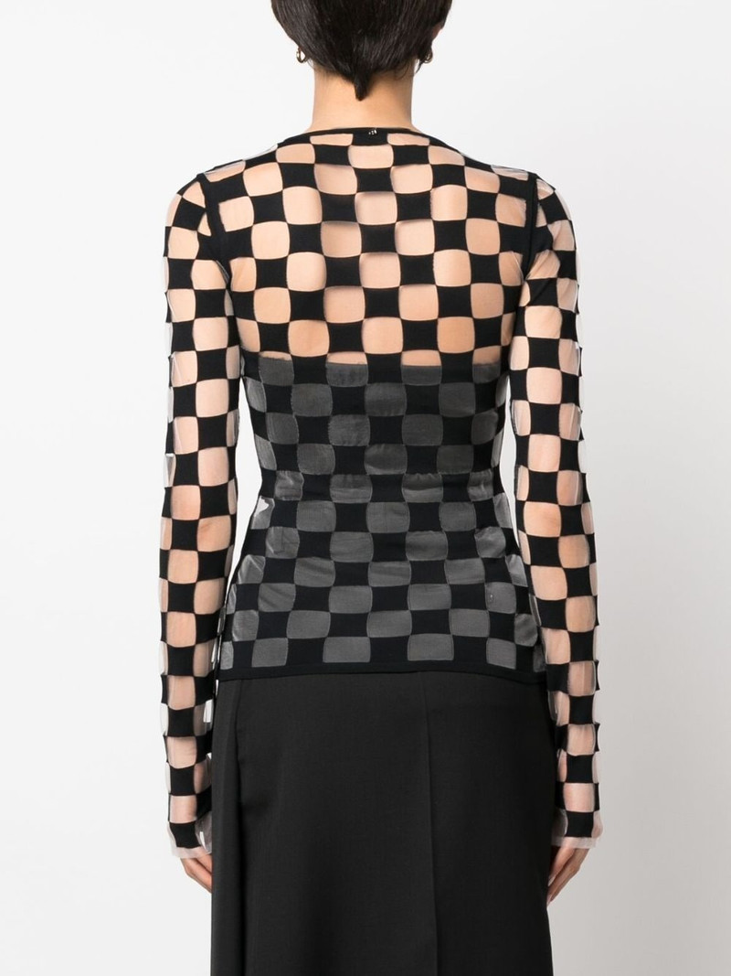 checkerboard-print long-sleeve top 4